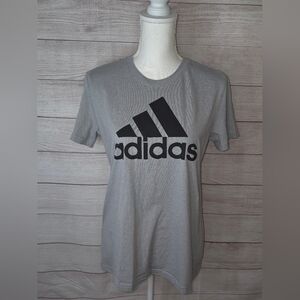Adidas Gray Crewneck Tee with Black Logo Size Large